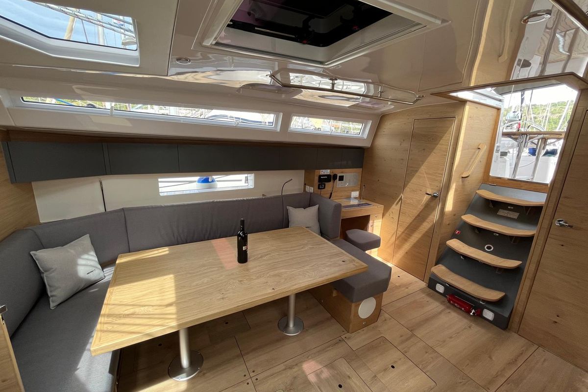 Salon of Ollie, a Elan Impression 45 sailboat at Primošten, Croatia