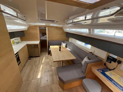 Salon of Ollie, a Elan Impression 45 sailboat at Primošten, Croatia