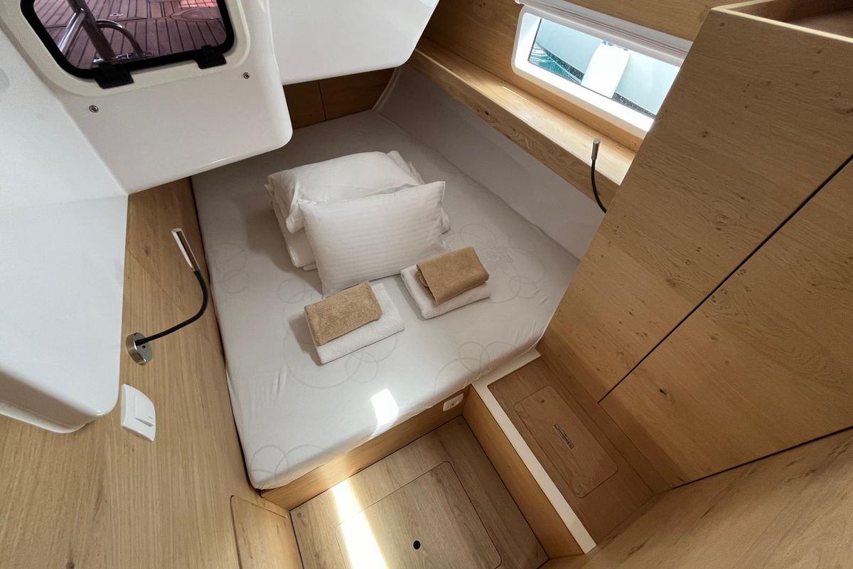 Cabin on Ollie, a Elan Impression 45 sailboat at Primošten, Croatia
