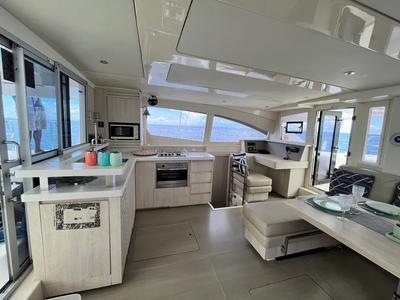 Galley of The Coronat, a Leopard 48 catamaran at Eden Island Marina, Seychelles
