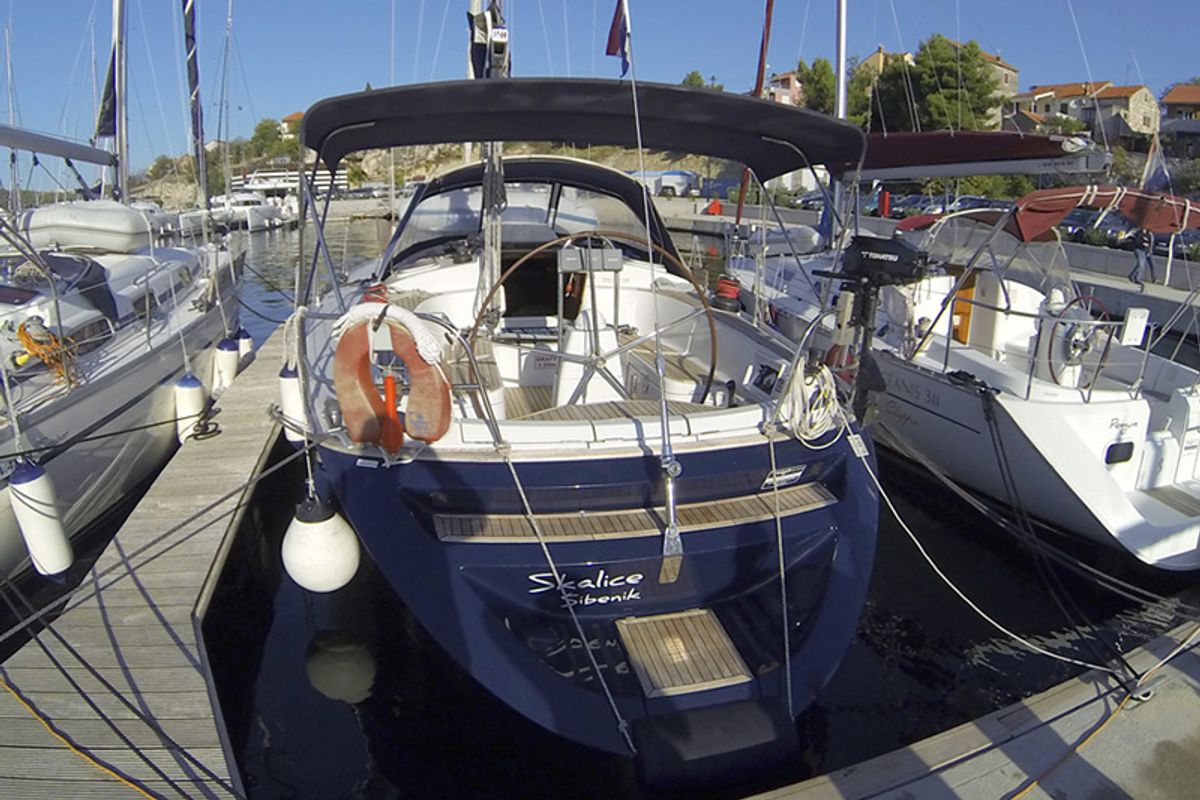 Exterior view of Skalice, a Cantiere Del Pardo (Grand Soleil) Grand Soleil 43 sailboat at Grad Šibenik, Croatia