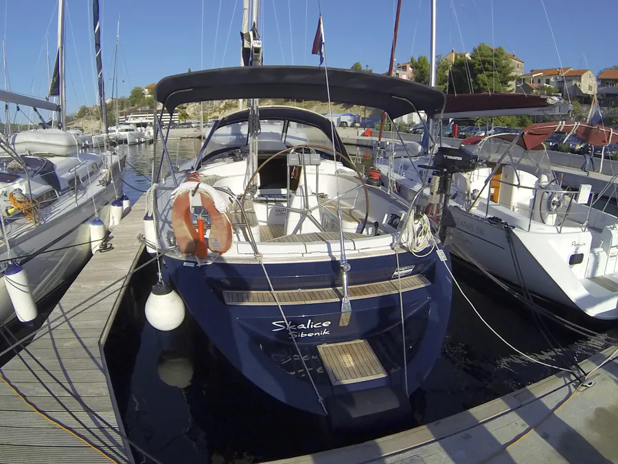Exterior view of Skalice, a Cantiere Del Pardo (Grand Soleil) Grand Soleil 43 sailboat at Grad Šibenik, Croatia
