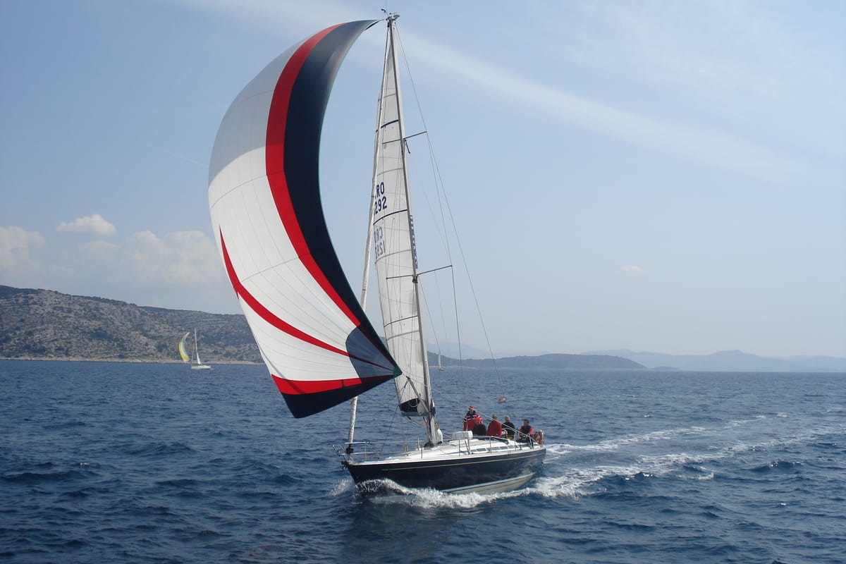 Exterior view of Skalice, a Cantiere Del Pardo (Grand Soleil) Grand Soleil 43 sailboat at Grad Šibenik, Croatia