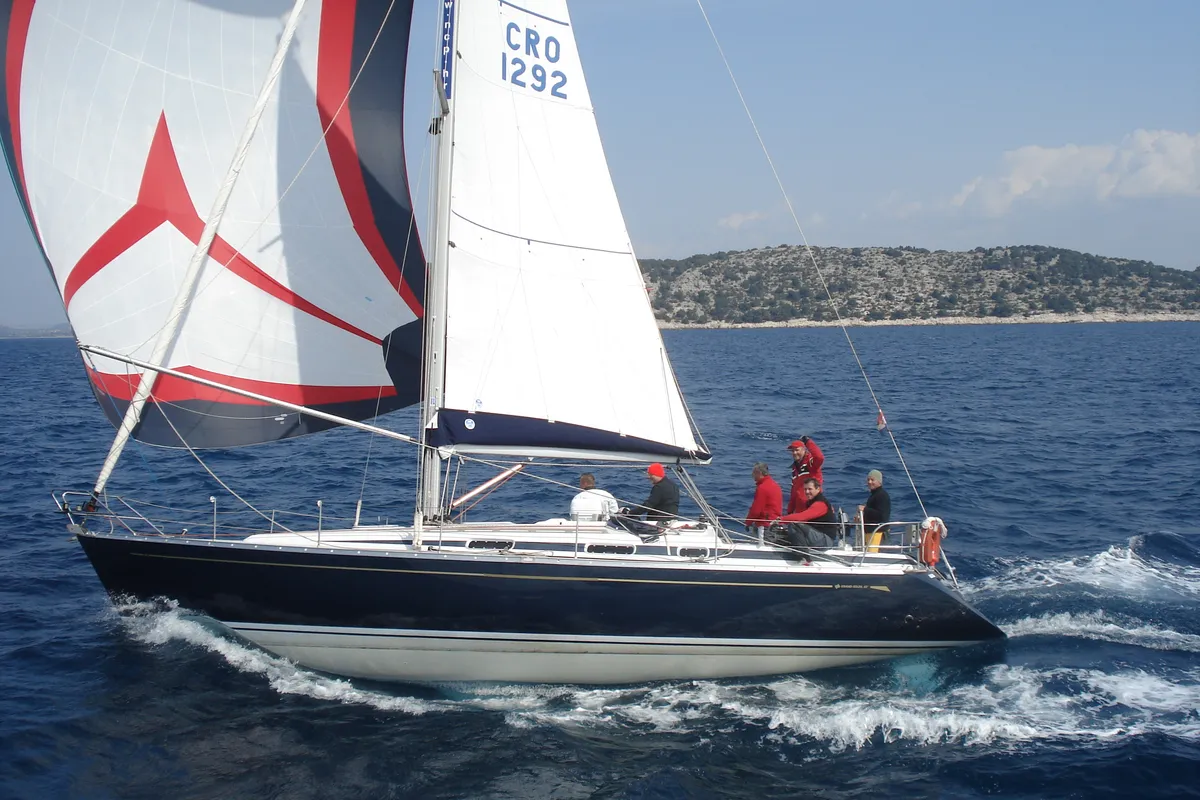 Exterior view of Skalice, a Cantiere Del Pardo (Grand Soleil) Grand Soleil 43 sailboat at Grad Šibenik, Croatia