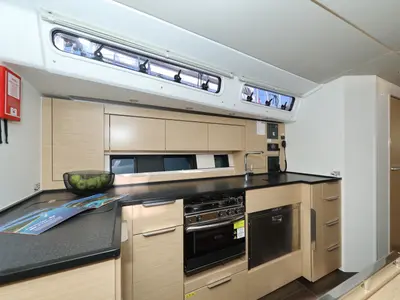 Galley of Aventura, a Hanse Yachts Hanse 460 sailboat at Dubrovnik, Croatia