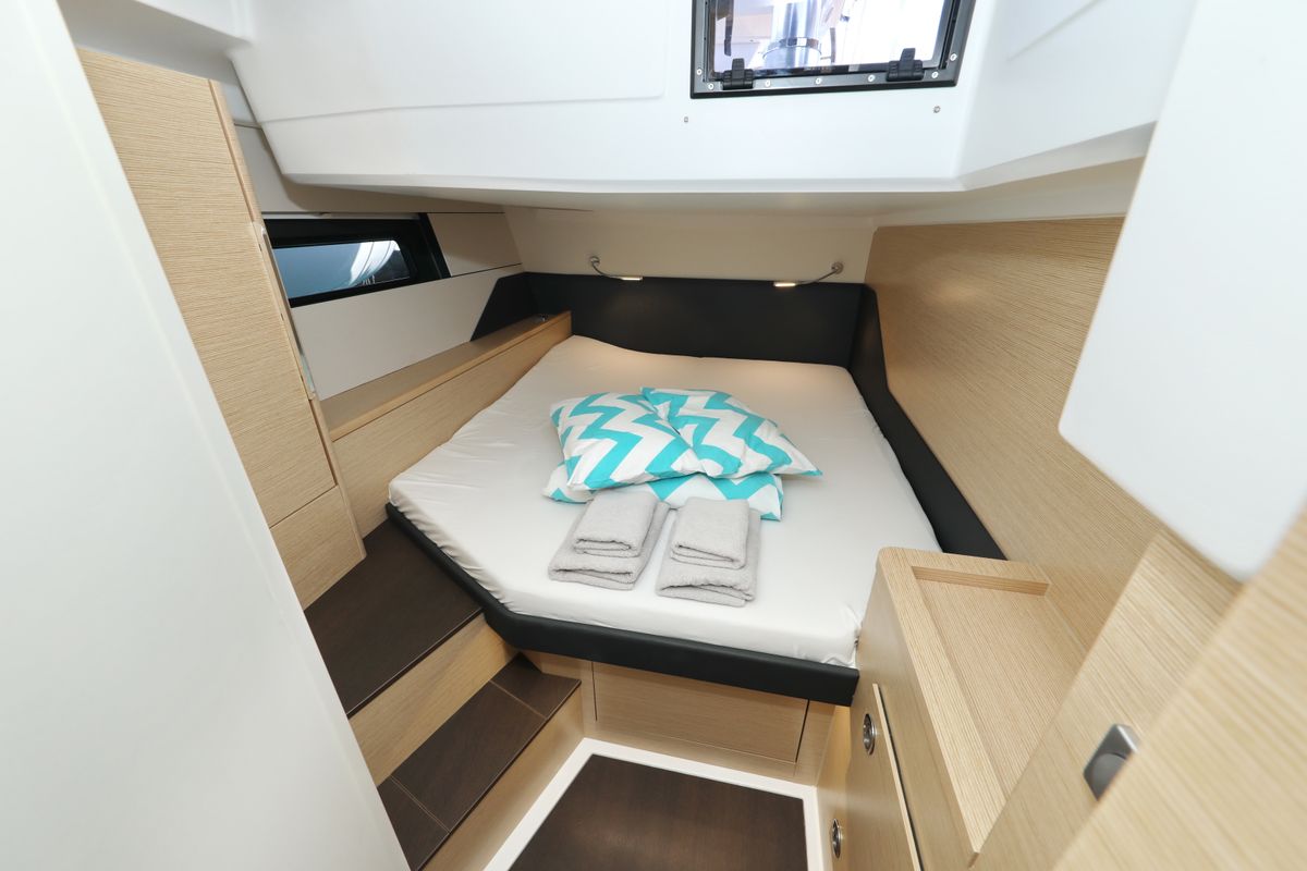 Cabin on Aventura, a Hanse Yachts Hanse 460 sailboat at Dubrovnik, Croatia