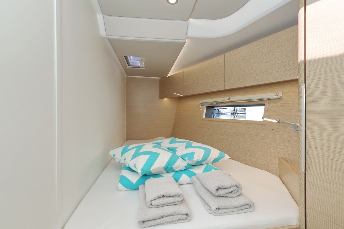 Cabin on Aventura, a Hanse Yachts Hanse 460 sailboat at Dubrovnik, Croatia