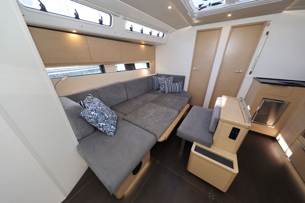 Salon of Aventura, a Hanse Yachts Hanse 460 sailboat at Dubrovnik, Croatia
