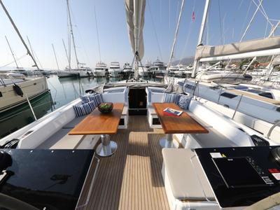 Deck of Aventura, a Hanse Yachts Hanse 460 sailboat at Dubrovnik, Croatia