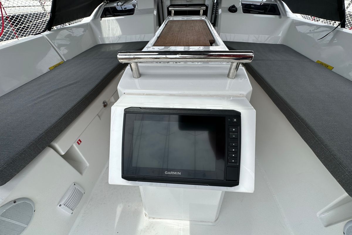 Deck of Aria, a Beneteau Oceanis 34.1 sailboat at Athens, Greece