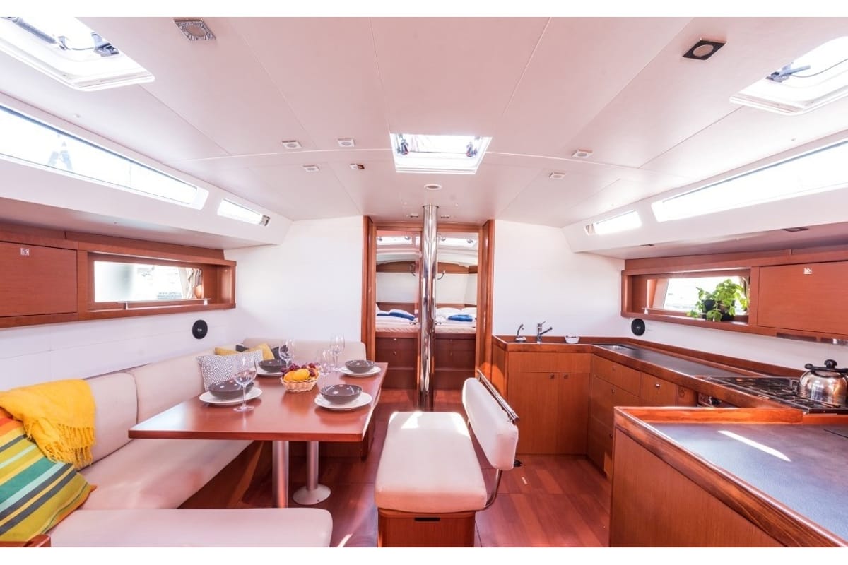 Salon of Summer Dream, a Beneteau Oceanis 48 sailboat at Split, Croatia