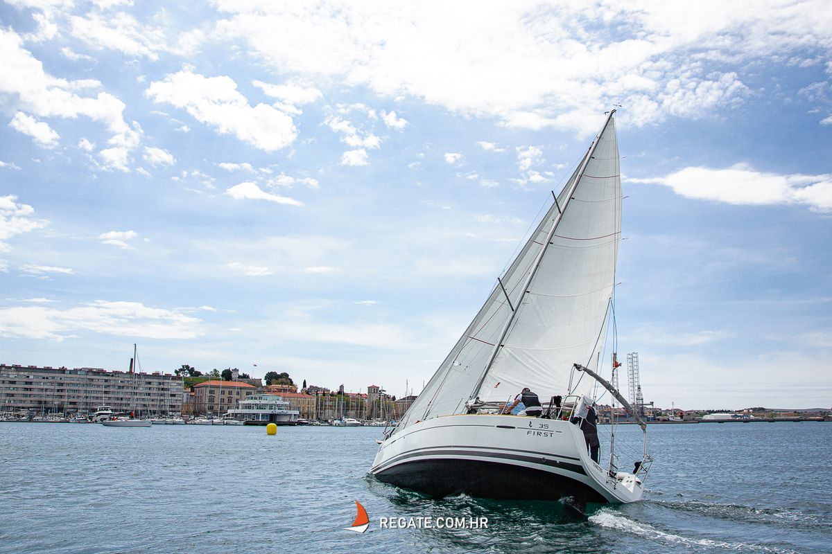 Exterior view of THETIS, a Beneteau First 35 sailboat at Grad Pula, Croatia