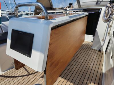 Deck of Nika, a Dufour 390 GL sailboat at Grad Kaštela, Croatia