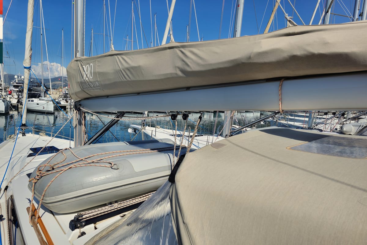 Nika, a Dufour 390 GL sailboat at Grad Kaštela, Croatia