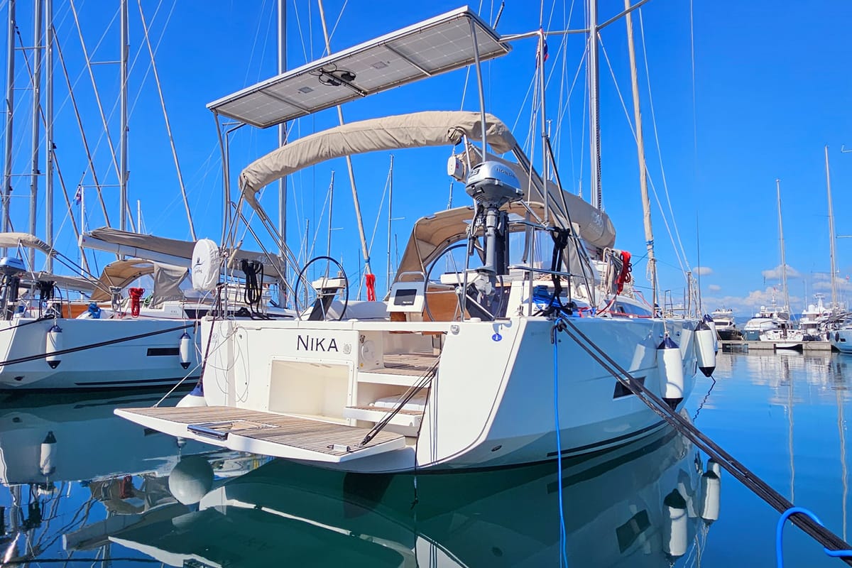 Nika, a Dufour 390 GL sailboat at Grad Kaštela, Croatia