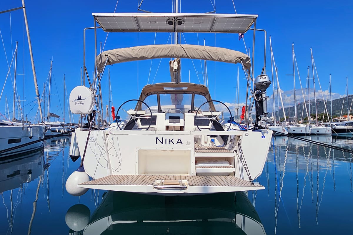 Nika, a Dufour 390 GL sailboat at Grad Kaštela, Croatia