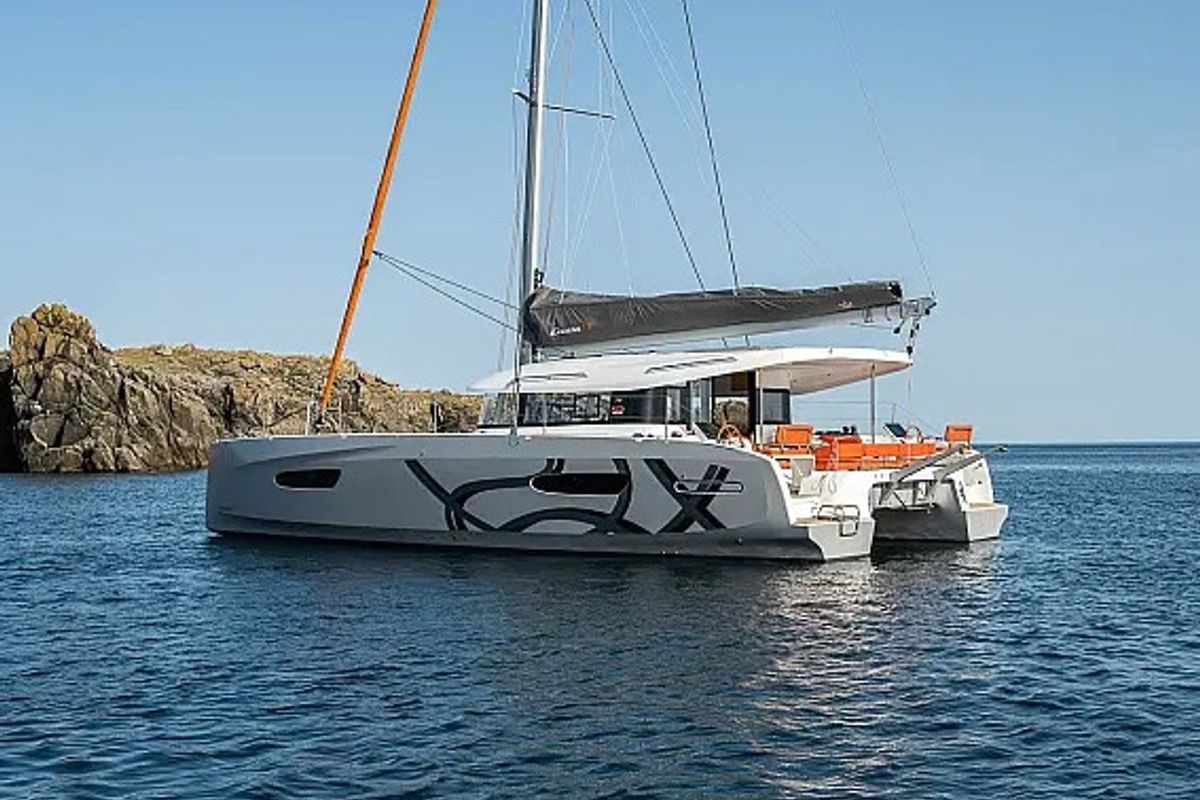 Exterior view of Princess Rita, a Excess 14 catamaran at Seget Donji, Croatia