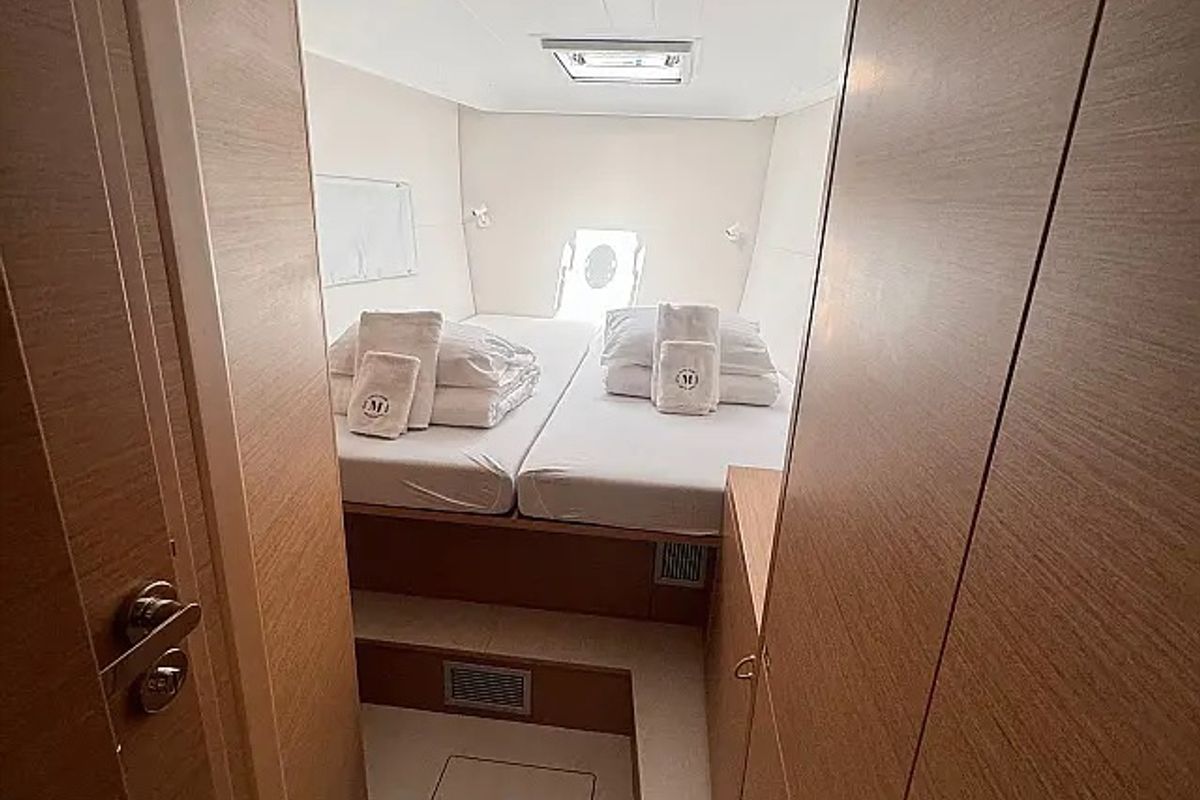 Cabin on Princess Rita, a Excess 14 catamaran at Seget Donji, Croatia
