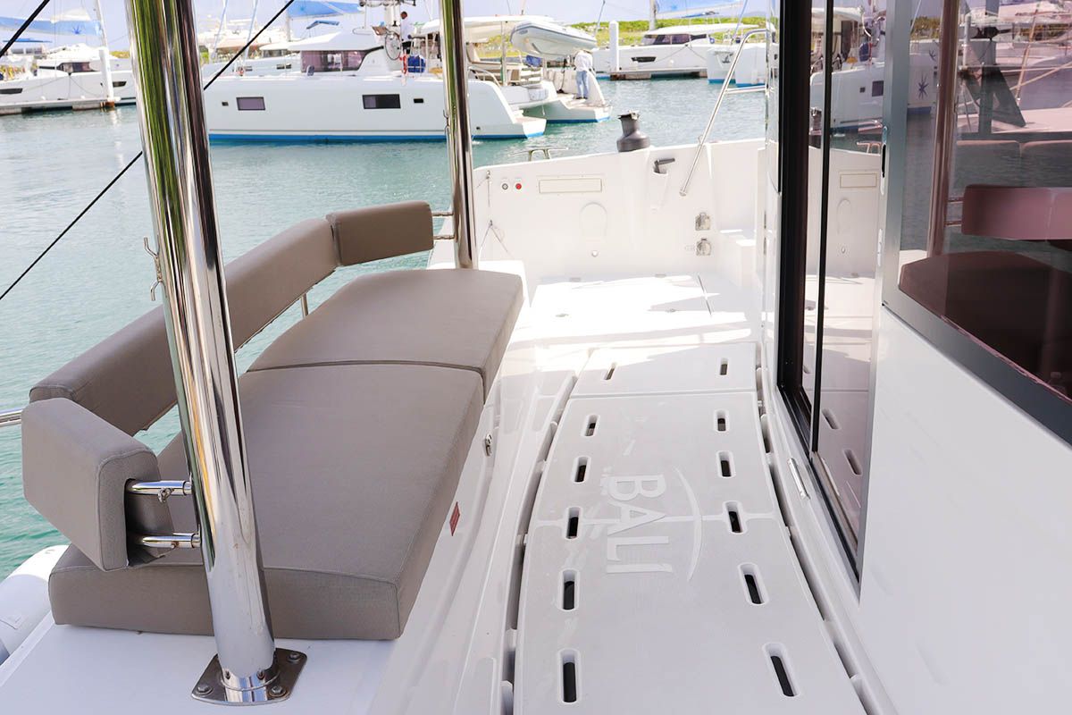 Deck of Joy, a Bali 4.6 catamaran at Road Town, British Virgin Islands