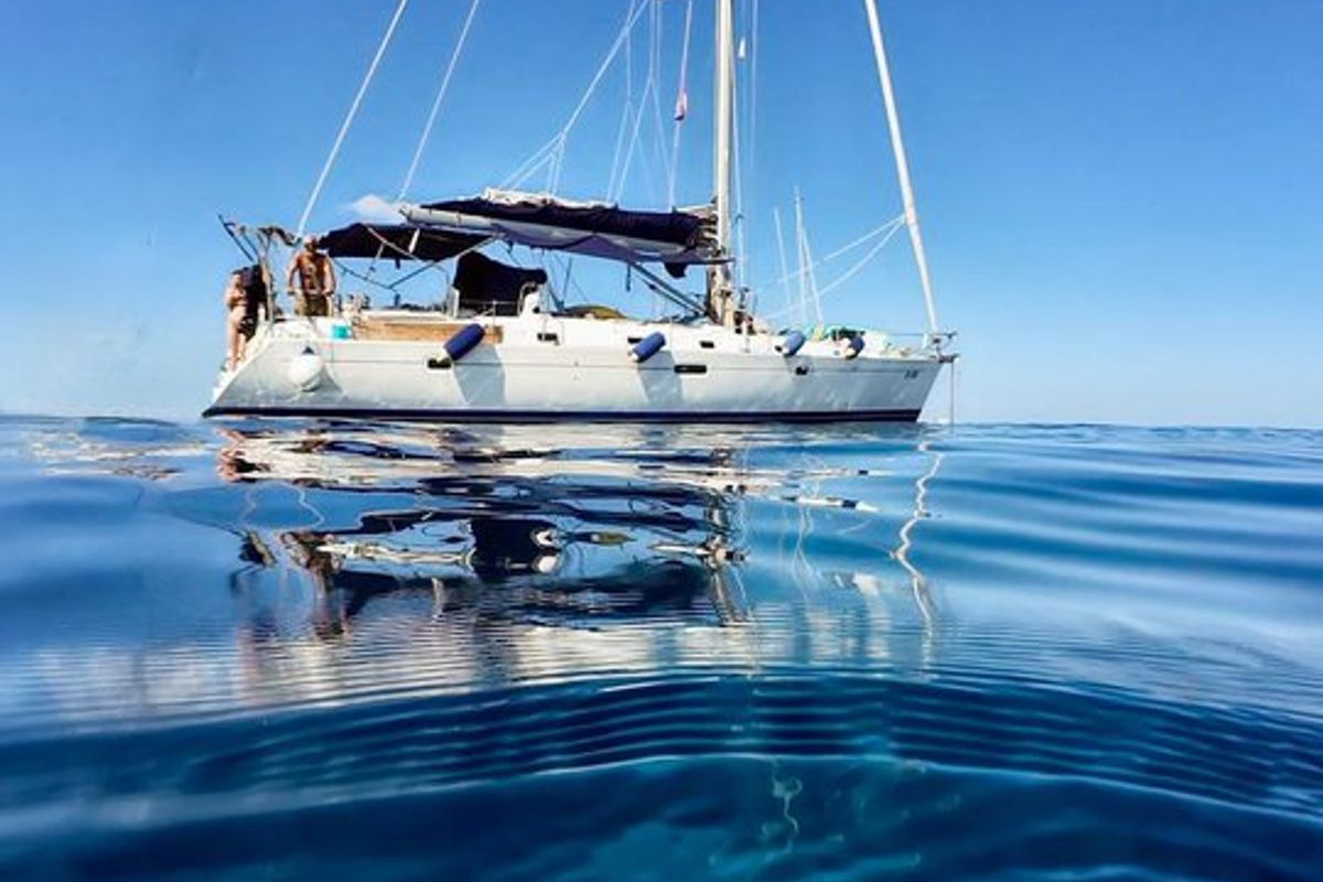 Exterior view of Maria Louise II, a Beneteau 50 sailboat at Capo d'Orlando, Italy