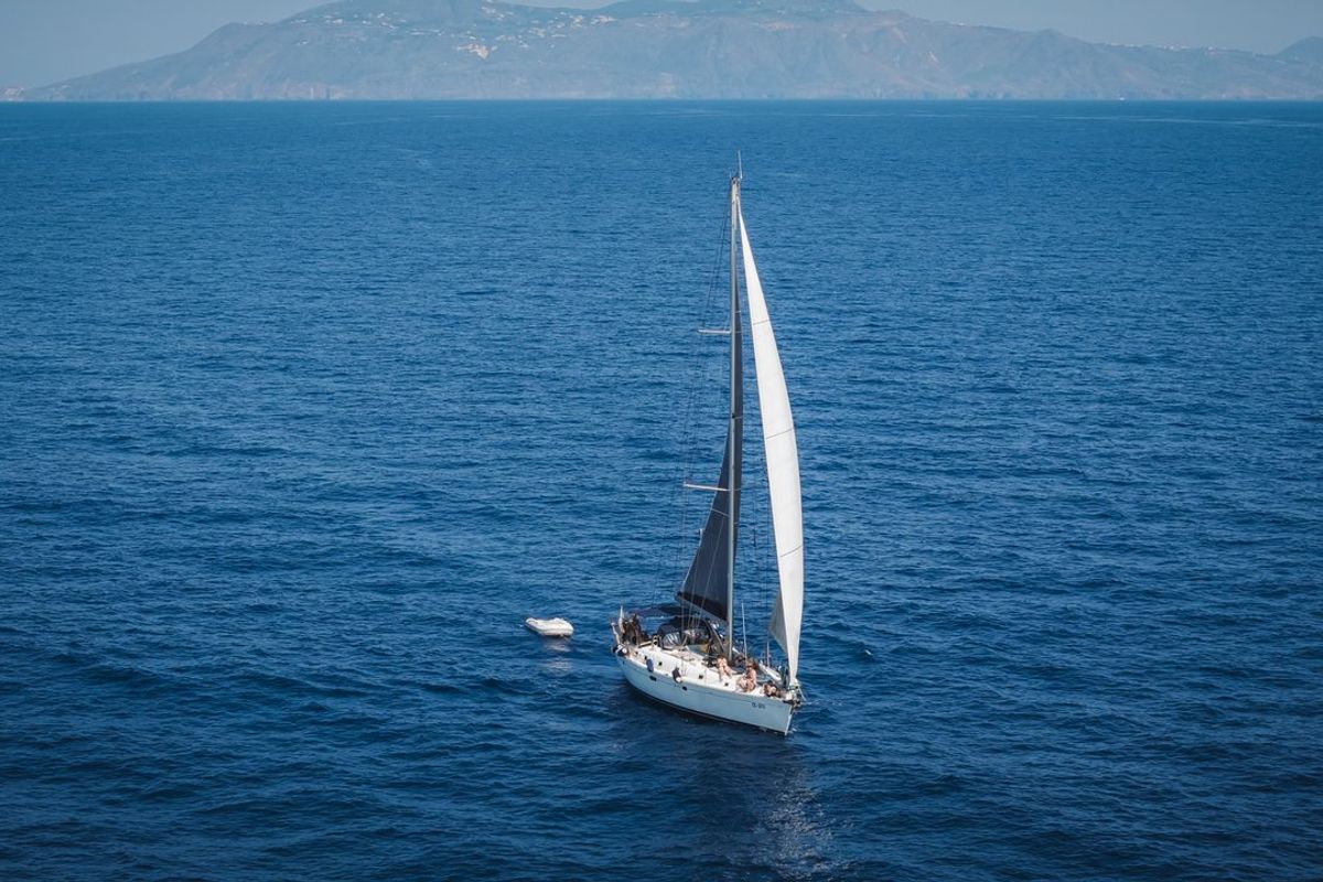 Exterior view of Maria Louise II, a Beneteau 50 sailboat at Capo d'Orlando, Italy