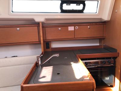 Galley of Althea, a Bavaria Cruiser 34 sailboat at Kos, Greece