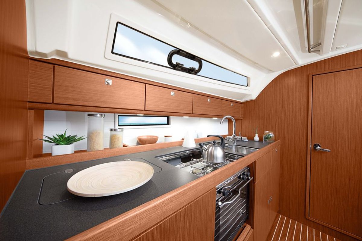 Galley of China Girl, a Bavaria Cruiser 41S sailboat at Pirovac, Croatia