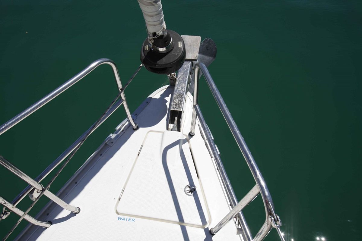 Deck of China Girl, a Bavaria Cruiser 41S sailboat at Pirovac, Croatia