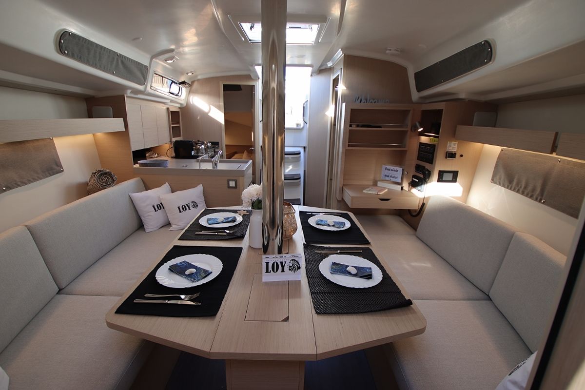 Salon of Loy, a Beneteau Oceanis 34.1 sailboat at Općina Rogoznica, Croatia