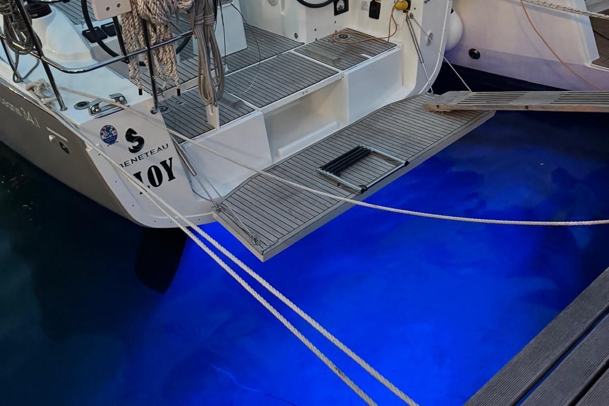 Exterior view of Loy, a Beneteau Oceanis 34.1 sailboat at Općina Rogoznica, Croatia