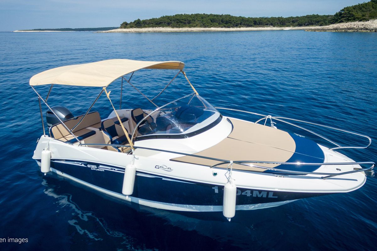 Exterior view of 253065ML, a Galeon Galia 630 motorboat at Mali Lošinj, Croatia