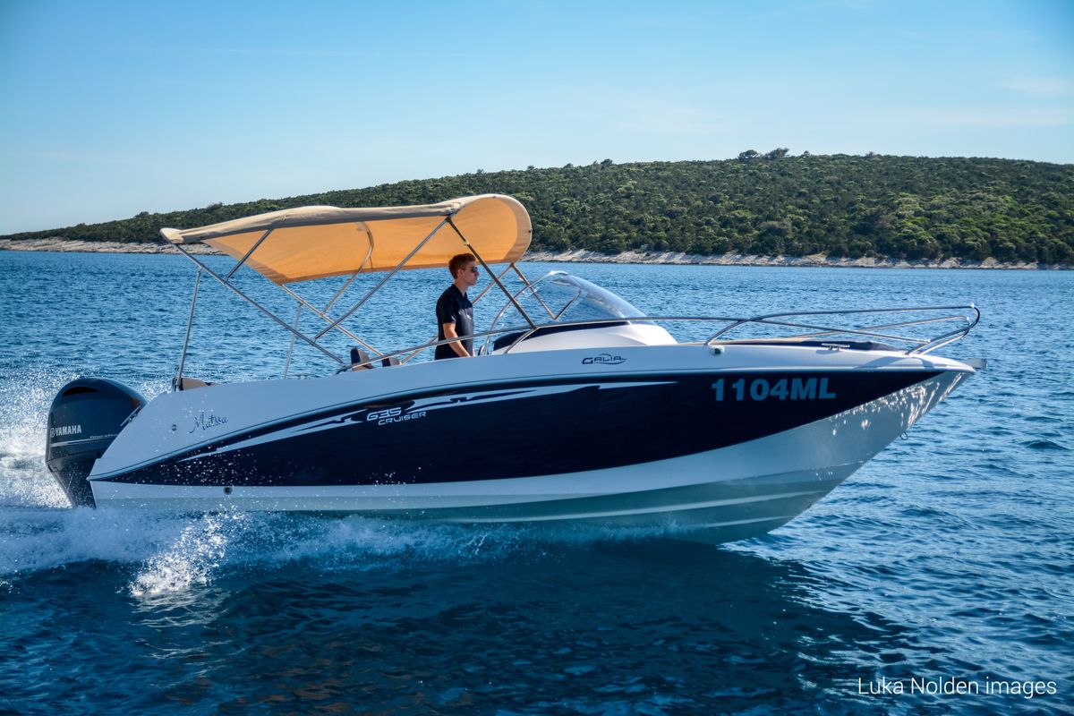 Exterior view of 253065ML, a Galeon Galia 630 motorboat at Mali Lošinj, Croatia