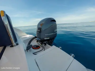 253065ML, a Galeon Galia 630 motorboat at Mali Lošinj, Croatia