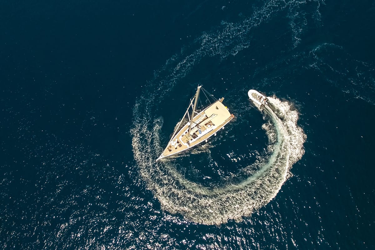 Exterior view of Kazka, a Dufour Exclusive 56 sailboat at Primošten, Croatia