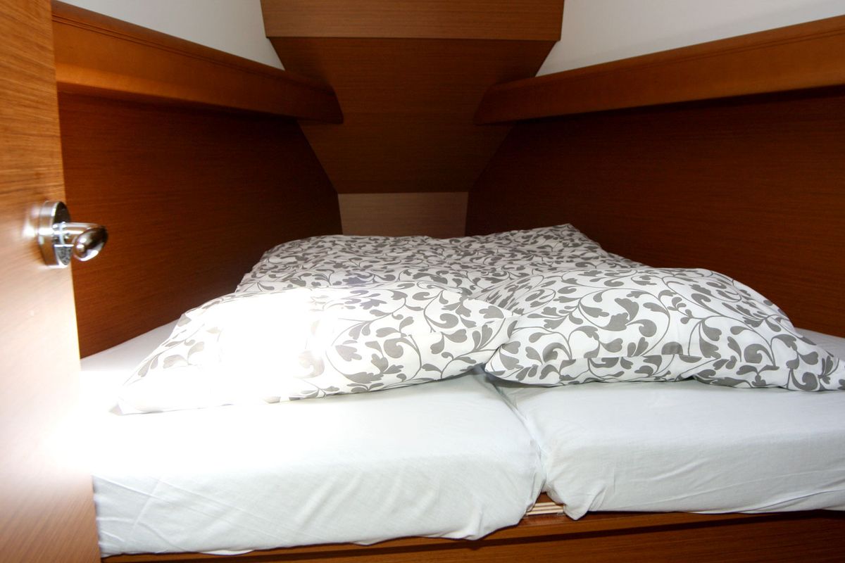 Cabin on Tina, a Jeanneau Sun Odyssey 389 sailboat at Grad Pula, Croatia