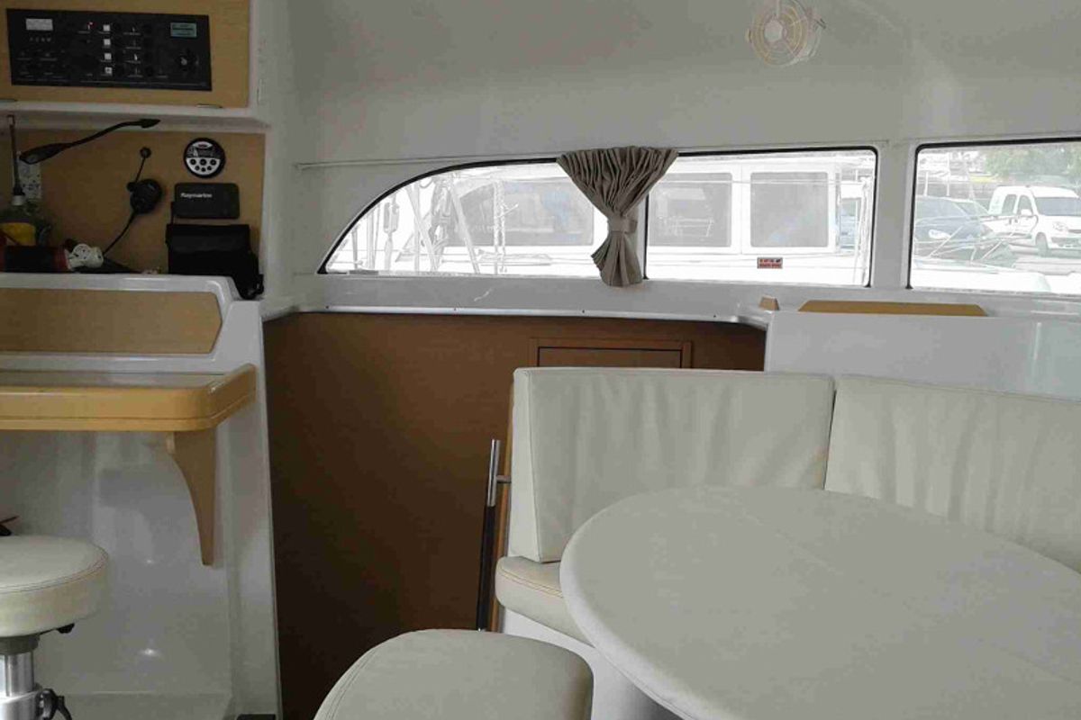 Salon of Pegasus, a Lagoon 380 S2 catamaran at Municipal Unit of Rhodes, Greece