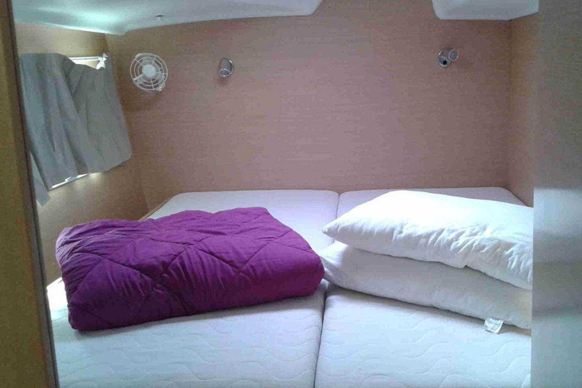 Cabin on Pegasus, a Lagoon 380 S2 catamaran at Municipal Unit of Rhodes, Greece