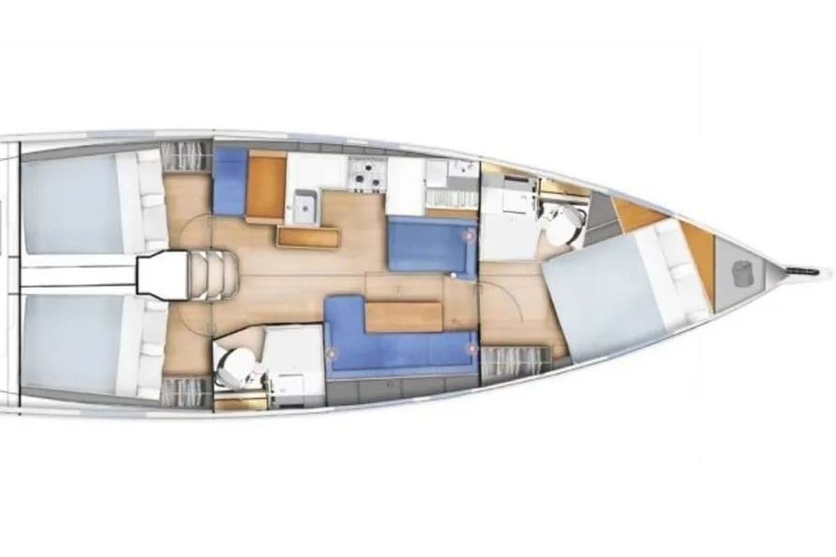 Melisandra, a Jeanneau Sun Odyssey 410 sailboat at Piraeus, Greece
