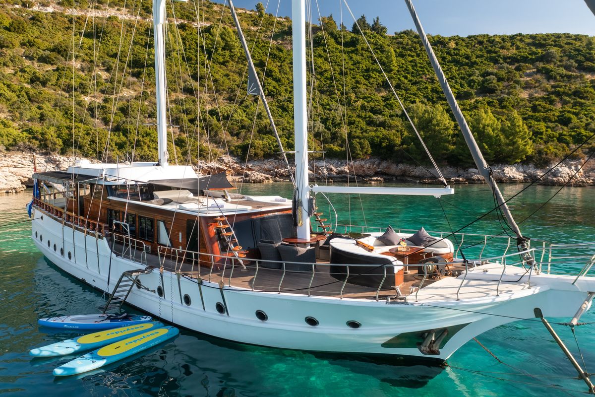 Deck of Phoenix Bronze, a Custom Made Phoenix Bronze yacht at Split, Croatia