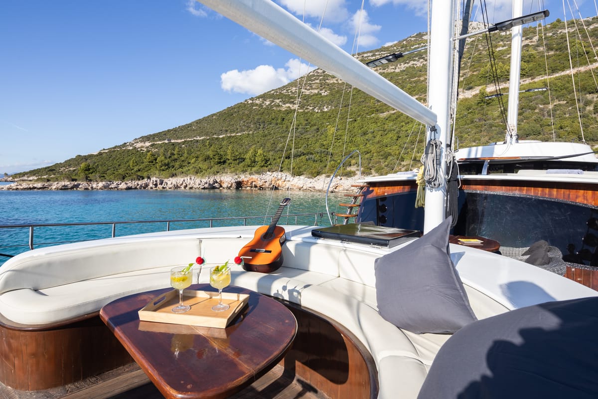 Deck of Phoenix Bronze, a Custom Made Phoenix Bronze yacht at Split, Croatia