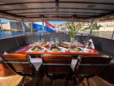 Deck of Phoenix Bronze, a Custom Made Phoenix Bronze yacht at Split, Croatia