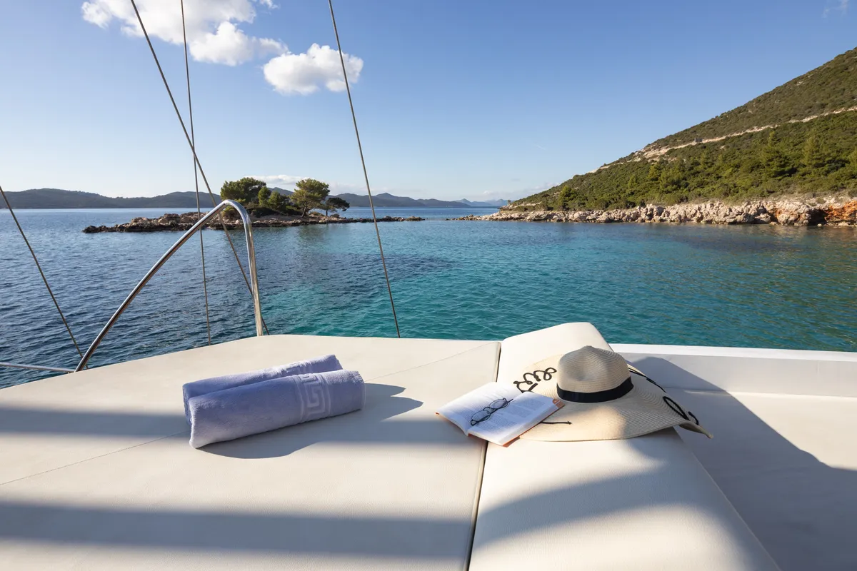 Deck of Phoenix Bronze, a Custom Made Phoenix Bronze yacht at Split, Croatia