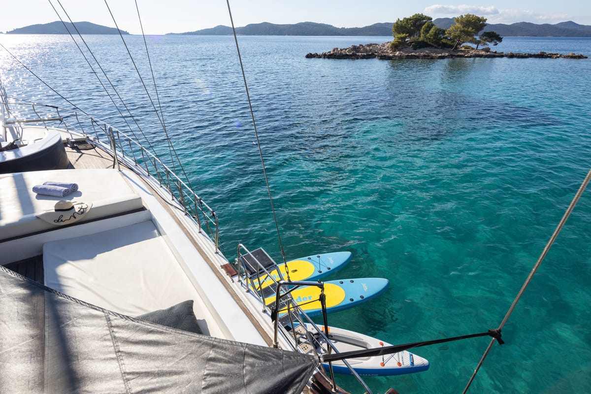 Deck of Phoenix Bronze, a Custom Made Phoenix Bronze yacht at Split, Croatia
