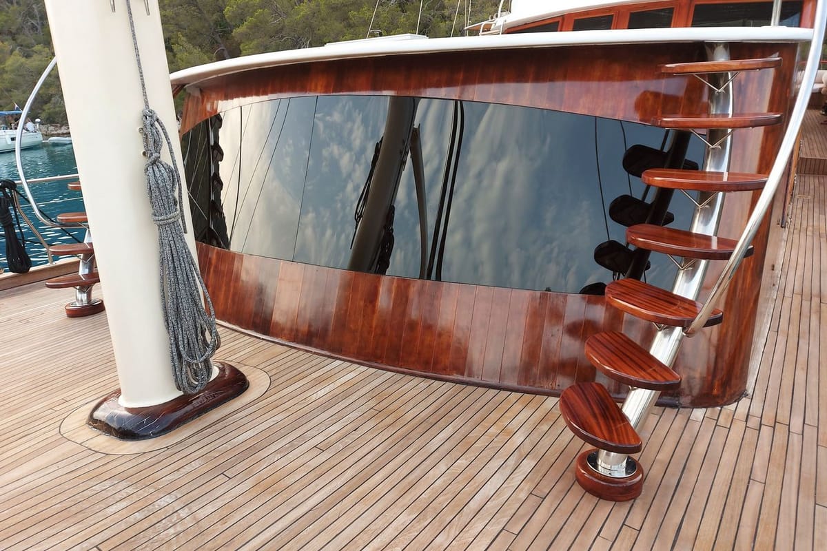Deck of Phoenix Bronze, a Custom Made Phoenix Bronze yacht at Split, Croatia