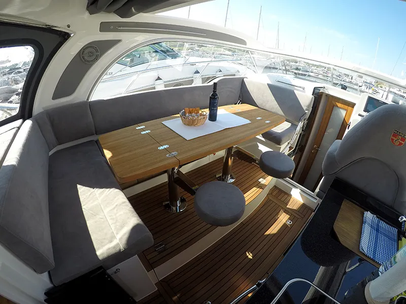 Salon of Morski konjic, a Marex 320 ACC yacht at Grad Šibenik, Croatia