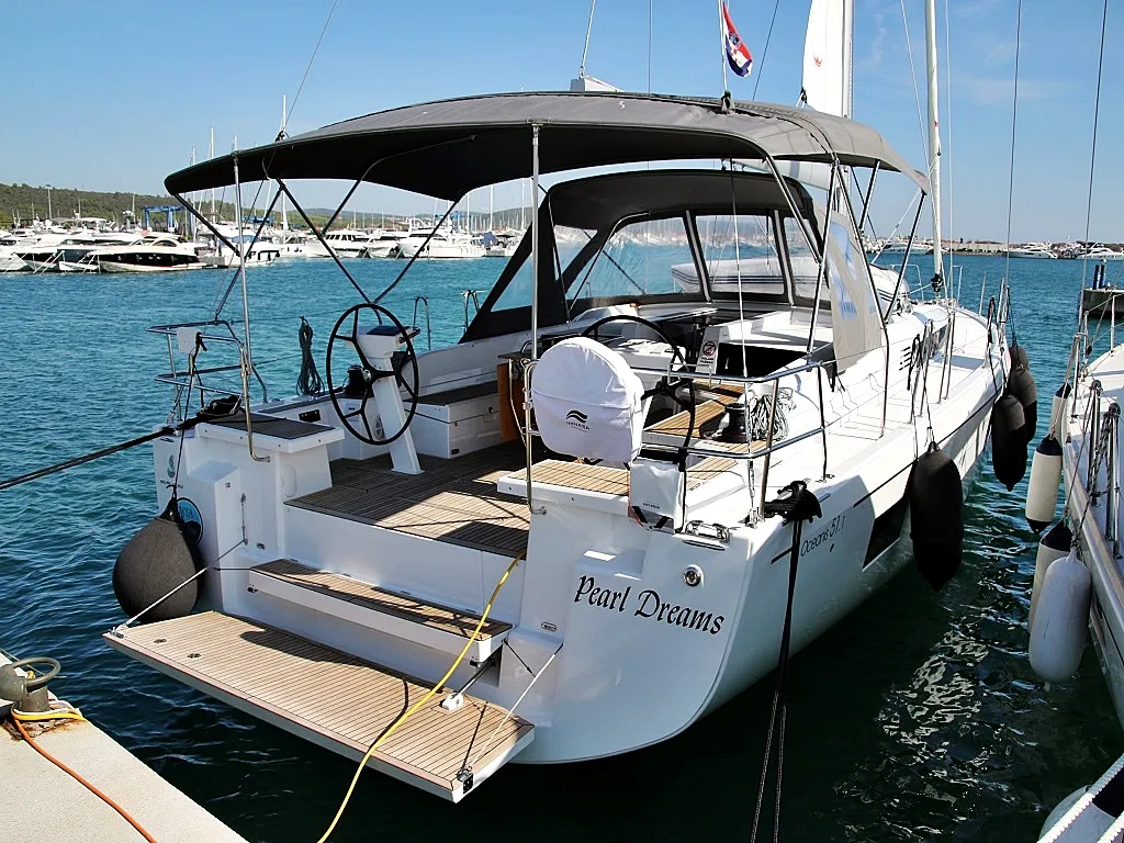 Exterior view of Pearl Dreams, a Beneteau Oceanis 51.1 sailboat at Općina Sukošan, Croatia