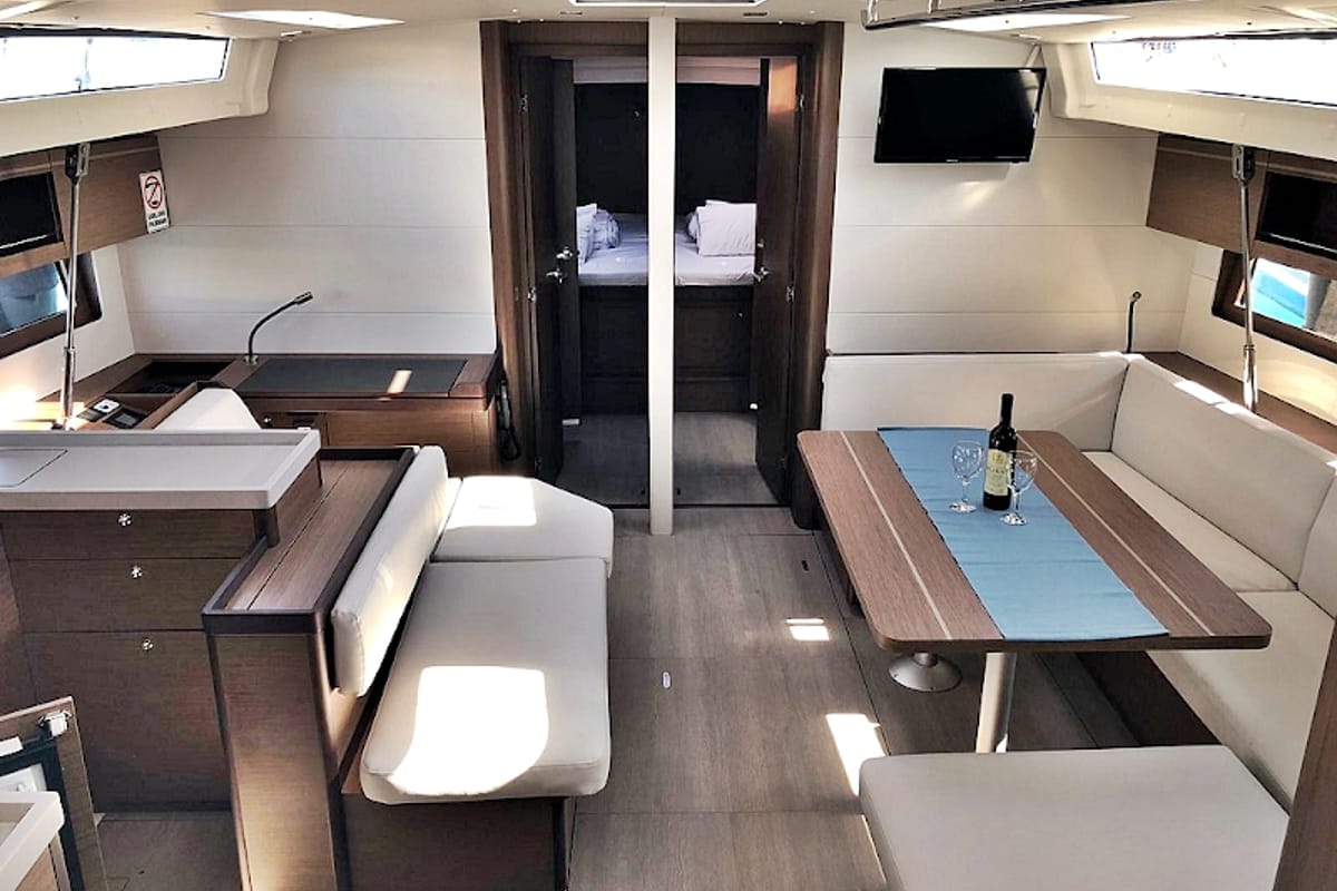 Salon of Pearl Dreams, a Beneteau Oceanis 51.1 sailboat at Općina Sukošan, Croatia