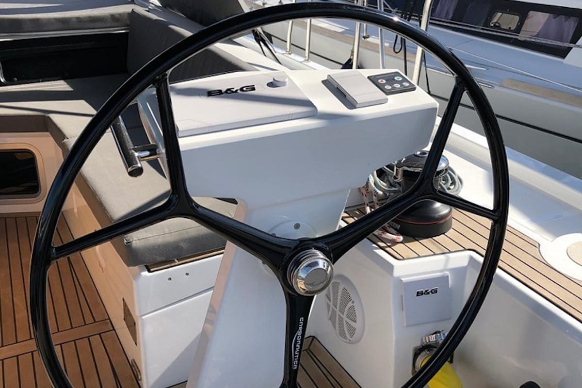 Cockpit of Pearl Dreams, a Beneteau Oceanis 51.1 sailboat at Općina Sukošan, Croatia