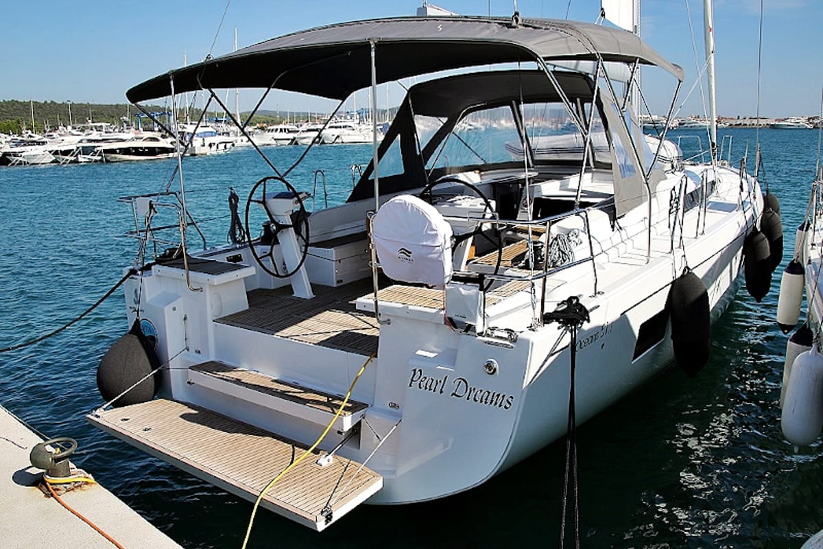 Exterior view of Pearl Dreams, a Beneteau Oceanis 51.1 sailboat at Općina Sukošan, Croatia