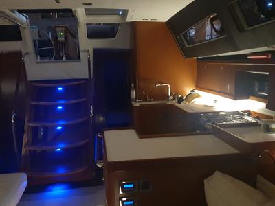 Salon of Premium +, a Beneteau Oceanis 60 sailboat at Municipal Unit of Lefkada, Greece